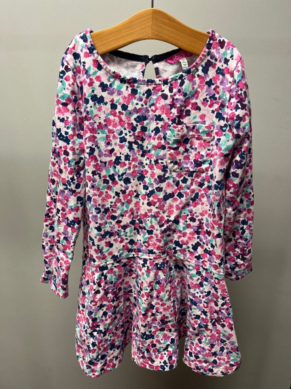 Joules Girls Dress | 7-8 Years | Floral Long Sleeve Dress